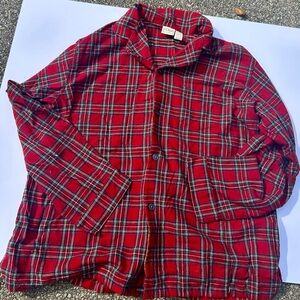 LL Bean Flannel Pajamas Pajama Set Men XXL Red Green Tratan Plaid Pants Shirt